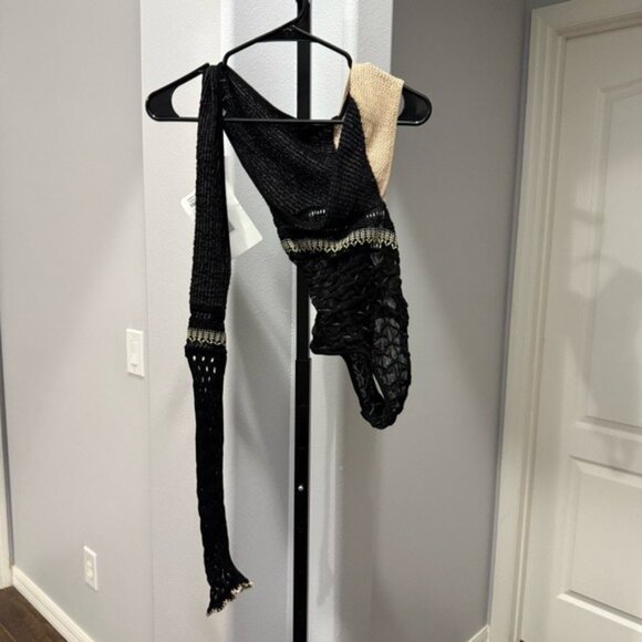 Roberta Einer Bodysuit Black Evening Club Dinner Crochet Knit Size Small - Picture 2 of 4